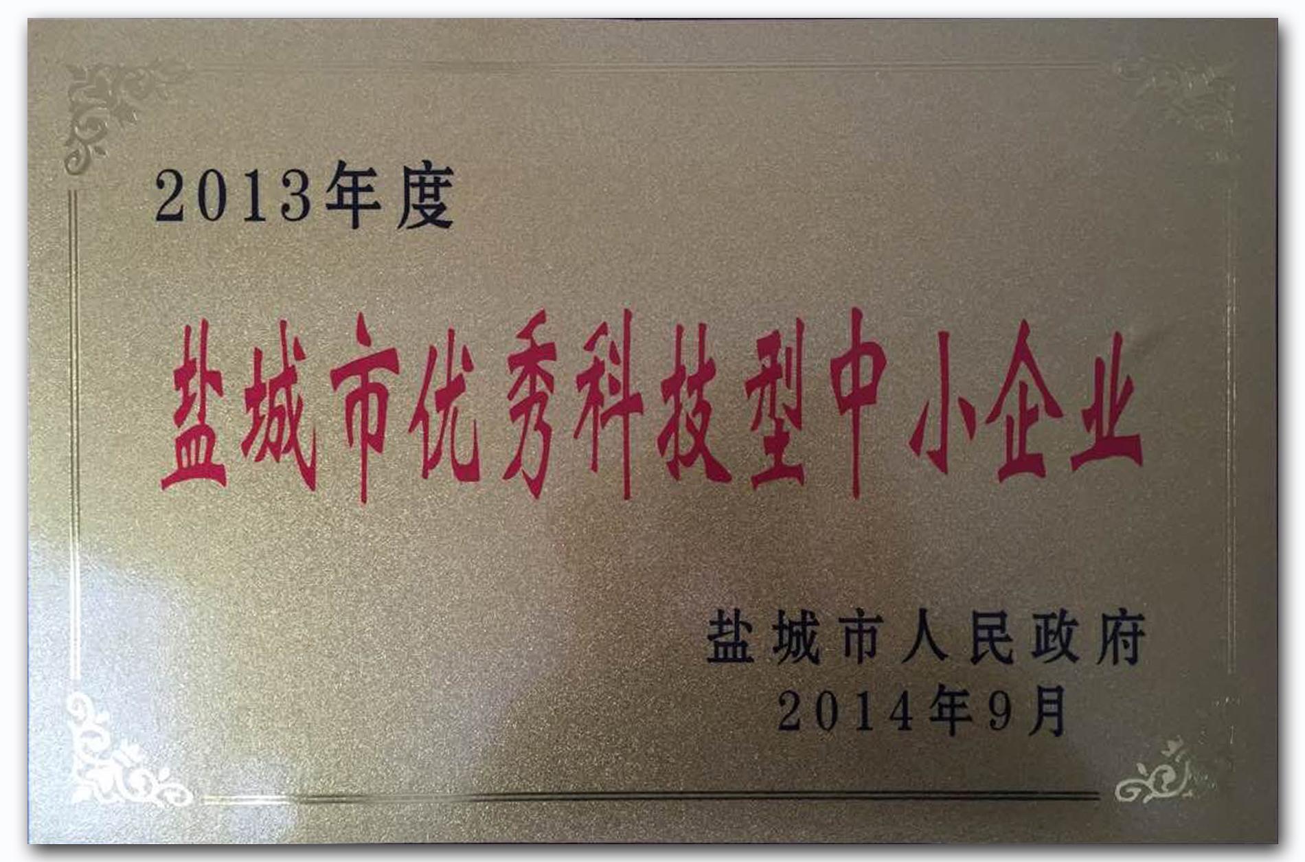 10.2013年度盐城市优秀科技型中小企业.jpg
